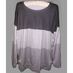 Women's Black and Grey Long Sleeve Blouse - size XL